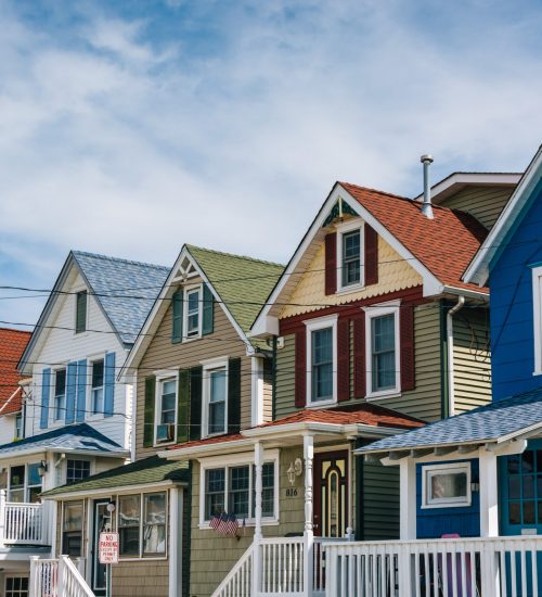 Houses on Bay Avenue in Somers Point, New Jersey.